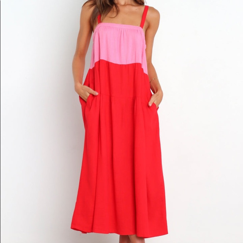 💗❤️ Pink & Red Midi Dress ❤️💗